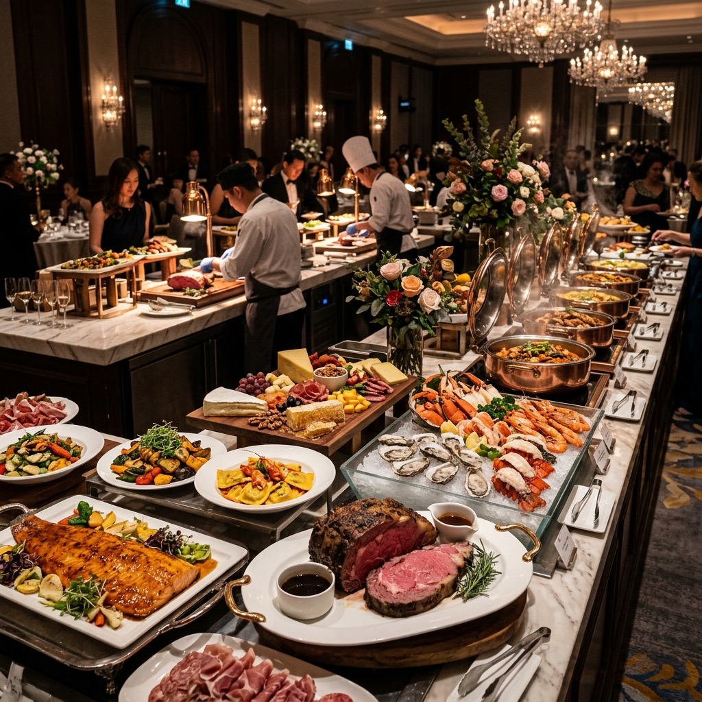 DAPATEL Catering buffet and sharing menu display