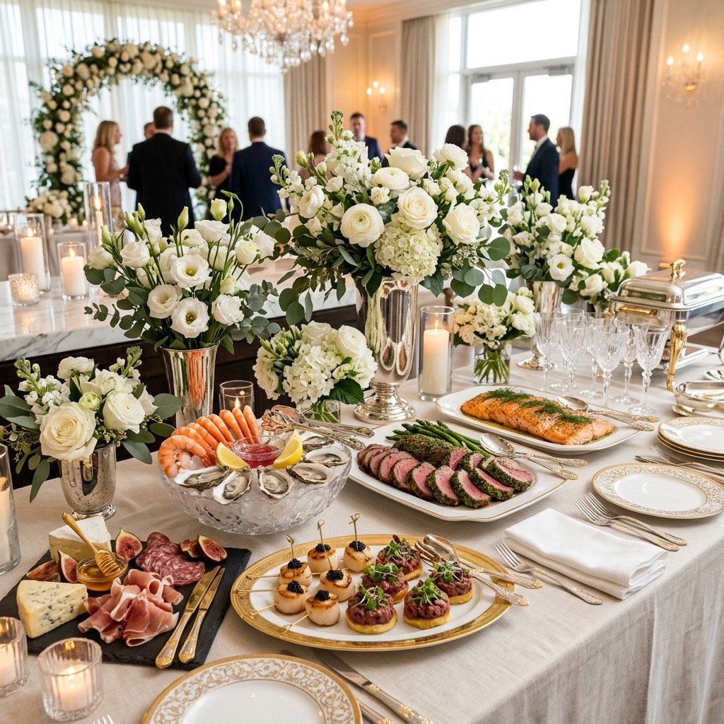 Premium wedding catering table by DAPATEL Catering